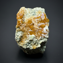 Load image into Gallery viewer, Hessonite Garnet Cluster on Matrix – Natural Collector Specimen from Pakistan | High-Grade Orange-Red Garnet Crystals
