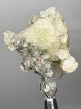 Load image into Gallery viewer, Druzy Apophyllite over Golden Calcite &amp; Black Chalcedony Stalactites | Deccan Traps, Maharashtra, India
