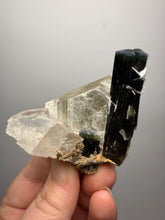 Load image into Gallery viewer, Blue Cap &amp; Green Cap Dark Green Stak Nala Tourmaline on Cleavelandite Matrix – Haramosh Mountains, Pakistan
