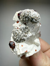Load image into Gallery viewer, High-Grade Naturally Faceted Red Spessartine Garnet on Matrix — Skardu, Pakistan
