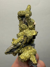 Load image into Gallery viewer, Chalcopyrite Botryoidal Stalactites on Calcite – Cabinet Specimen | Tongshankou Mine, Edong, Daye, Huangshi Prefecture, Hubei Province, China
