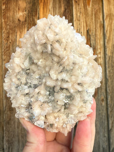 Clear Druzy Gem Apophyllite Stalactite + Pink Stilbite • Maharashtra, India