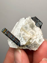 Load image into Gallery viewer, Dark Green Cap Stak Nala Tourmaline on Cleavelandite Matrix – Haramosh Mountains, Pakistan
