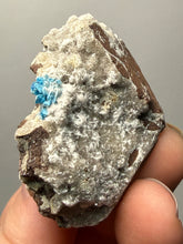 Load image into Gallery viewer, Rare Electric Blue Cavansite on Druzy Matrix – Collector Mineral Specimen | India
