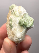 Load image into Gallery viewer, Electric Green Diopside on Quartz – Collector Mineral Specimen (Gilgit-Baltistan) Pakistan
