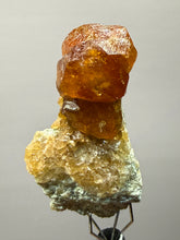 Load image into Gallery viewer, Hessonite Garnet Cluster on Matrix – Natural Collector Specimen from Pakistan | High-Grade Orange-Red Garnet Crystals
