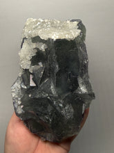 Load image into Gallery viewer, Premium Cubic Green–Purple Phantom Fluorite with Flower Calcite on Matrix

Xianghualing Mine, Hunan Province, China
