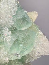Load image into Gallery viewer, Luminous Mint Apophyllite with Glittering Druzy Sugar Quartz – India
