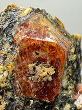 Load image into Gallery viewer, Naturally Faceted Zircon Crystal on Pegmatite–Biotite Matrix • Pakistan Mineral Specimen
