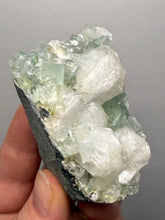Load image into Gallery viewer, High-Grade Gemmy Green Apophyllite on White Stilbite  | Deccan Traps, Maharashtra, India
