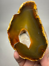 Load image into Gallery viewer, High-Grade Indonesian Sumatra Agate Pair – Vibrant Banded Chalcedony with Rich Color Zoning | Ethical Lapidary &amp; Collector Display Specimens
