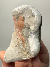 Load image into Gallery viewer, Rare Botryoidal Orange Fluorite on Druzy Quartz Matrix

Collector Mineral Specimen — Maharashtra, India
