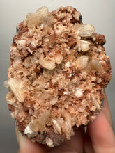 Load image into Gallery viewer, Shiny Peach Stilbite on Druzy Red Heulandite – High-Grade Collector Mineral Specimen from India
