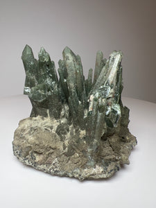 Hedenbergite Green Quartz Cluster