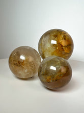 Load image into Gallery viewer, Dendrite Manganese Included Iron Oxide Quartz (Golden Healer) Sphere • RARE
