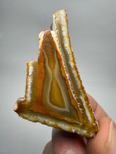 Load image into Gallery viewer, RARE POLYHEDROID Indonesian Sumatra Agate Pair – Vibrant Banded Chalcedony with Rich Color Zoning &amp; Red Druzy Botryoidal Quartz| Ethical Lapidary &amp; Collector Display Specimens

