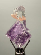 Load image into Gallery viewer, Rhodochrosite + Quartz on Purple Isometric Fluorite (Thumbnail Specimen) | Wutong Mine, China

