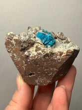 Load image into Gallery viewer, Rare Electric Blue Cavansite on Druzy Matrix – Collector Mineral Specimen | India
