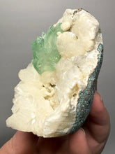Load image into Gallery viewer, High-Grade Gemmy Green Apophyllite on White Stilbite &amp; Apophyllite | Deccan Traps, Maharashtra, India
