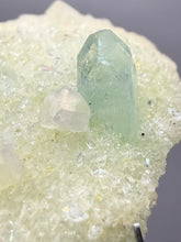 Load image into Gallery viewer, Luminous Mint Apophyllite with Glittering Druzy Sugar Quartz – India
