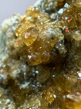 Load image into Gallery viewer, Hessonite Garnet Cluster on Matrix – Natural Collector Specimen from Pakistan | High-Grade Orange-Red Garnet Crystals
