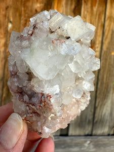 Mint Green + Pink Apophyllite + Pink Heulandite • Maharashtra, India
