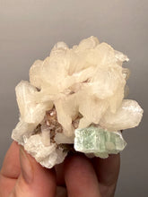 Load image into Gallery viewer, High-Grade Gemmy Green Apophyllite on White Stilbite  | Deccan Traps, Maharashtra, India
