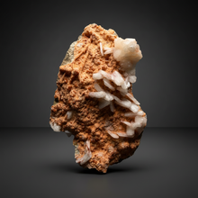 Load image into Gallery viewer, Red Heulandite on Cream Stilbite Zeolite Cluster – India (Collector Mineral Specimen)

