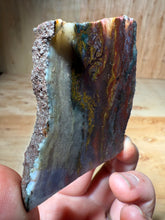Load image into Gallery viewer, PREMIUM DISPLAY or LAPIDARY SLAB • Moroccan “Dream Landscape Jagate” (Purple, Teal, Red, Green, Red, Yellow &amp; Orange Moss Plume Agate + Jasper) Stone • Double Sided • High Atlas Mountains • Unpolished
