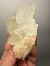 Load image into Gallery viewer, High-Grade Light Green Apophyllite on Pink Stilbite Zeolite | Indian Collector Mineral Specimen
