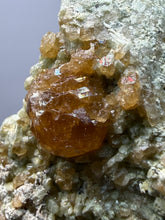 Load image into Gallery viewer, Hessonite Garnet Cluster on Matrix – Natural Collector Specimen from Pakistan | High-Grade Orange-Red Garnet Crystals
