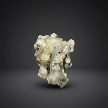 Load image into Gallery viewer, Druzy Apophyllite over Golden Calcite &amp; Black Chalcedony Stalactites | Deccan Traps, Maharashtra, India
