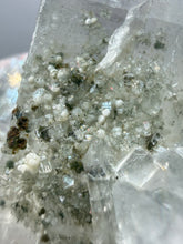 Load image into Gallery viewer, Gemmy Clear Apophyllite with Okenite + Green Heulandite | Zeolite Specimen | Maharashtra, India
