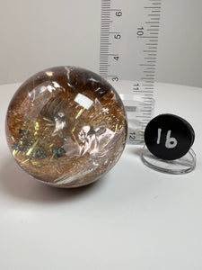 Garden Quartz Golden Rutile and/or Cubic Golden Pyrite Sphere • High Grade • RARE