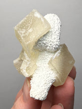 Load image into Gallery viewer, Rare Druzy Golden “Diamond” Calcite on Zeolite Matrix — Maharashtra, India | Collector Cabinet Specimen
