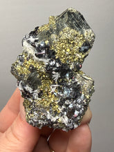Load image into Gallery viewer, New Find: Huanzala Mine Peru Sphalerite + Chalcopyrite + Apatite + Calcite + Quartz | Collector Display Specimen

