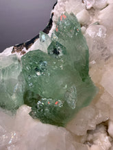 Load image into Gallery viewer, High-Grade Gemmy Green Apophyllite on White Stilbite &amp; Apophyllite | Deccan Traps, Maharashtra, India
