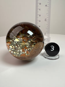 Garden Quartz Golden Rutile and/or Cubic Golden Pyrite Sphere • High Grade • RARE