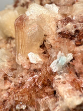 Load image into Gallery viewer, XL Shiny Peach Stilbite on Druzy Red Heulandite – High-Grade Collector Mineral Specimen from India
