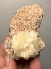 Load image into Gallery viewer, White Stilbite Flower &amp; Red Apophyllite on Peach Heulandite | Deccan Traps, India

