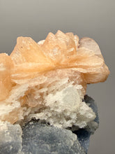 Load image into Gallery viewer, Red Heulandite on Pink Stilbite on Druzy Black Chalcedony – Zeolite Mineral Specimen (India)

