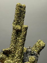 Load image into Gallery viewer, Chalcopyrite Botryoidal Stalactites on Calcite – Cabinet Specimen | Tongshankou Mine, Edong, Daye, Huangshi Prefecture, Hubei Province, China
