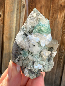 Mint Green (Disco Ball) Radial Apophyllite + White Heulandite • Maharashtra, India