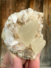 Load image into Gallery viewer, Scalenohedral Calcite + Pearl Heulandite • Maharashtra, India
