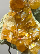 Load image into Gallery viewer, Hessonite Garnet Cluster on Matrix – Natural Collector Specimen from Pakistan | High-Grade Orange-Red Garnet Crystals
