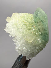 Load image into Gallery viewer, Luminous Mint Apophyllite with Glittering Druzy Sugar Quartz – India
