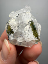Load image into Gallery viewer, Dark Green Cap Stak Nala Tourmaline on Cleavelandite Matrix – Haramosh Mountains, Pakistan
