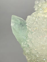 Load image into Gallery viewer, Luminous Mint Apophyllite with Glittering Druzy Sugar Quartz – India

