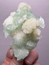 Load image into Gallery viewer, Luminous Mint Apophyllite with Glittering Druzy Sugar Quartz – India
