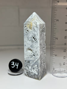 White Pseudomorph Agate after Anhydrite Obelisk Tower from Mexico